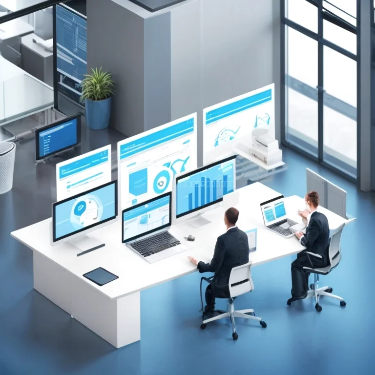 Enterprise software development team at work